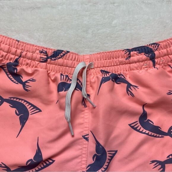 Chubbies Swim Trunks Peach Colored Blue Sword Fish Size Large - Picture 6 of 15